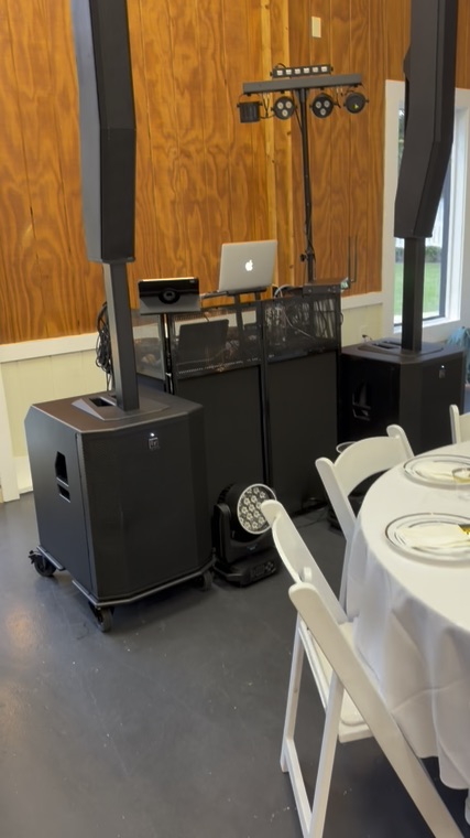 Recorrido del sonido e iluminación de una recepción