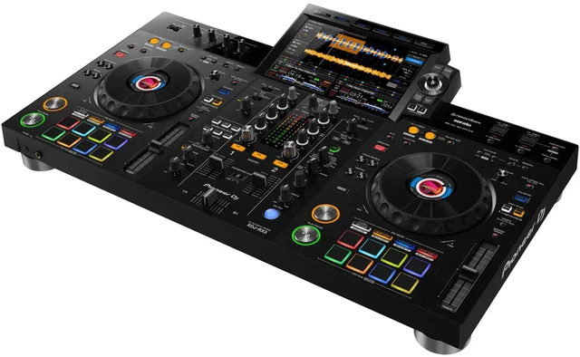 Angled view of the Pioneer DJ XDJ-RX3 all-in-one DJ system